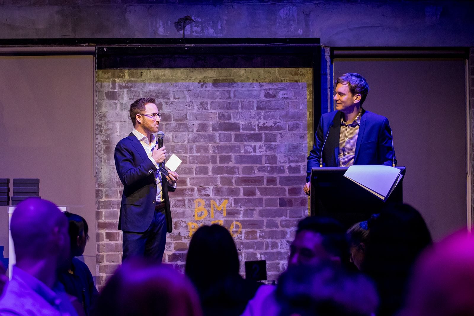 2025 Sydney Young Entrepreneur Awards Gala Dinner Winners accepting trophies on stage at the 2025 Sydney Young Entrepreneur Awards